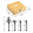 thumbnail image 3 of 4PCS MT1 Live Center Wood Lathe Drive Spur Cup Set Wood Lathe Turning Spur Cup Center Set, for Wood and Metalworking Lathe Woodworking Thimble with Wooden Case, 3 of 7