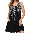 thumbnail image 2 of Ovzne Robes d'Été pour Femmes 2025 Robe Femme Décontractée Ample d'Été Robe Imprimée Sans Manches Col en V Ensemble Haut/chemise Robe de Vacances Imprimée Liquidation, 2 of 7