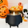 thumbnail image 6 of Happydeer 1/2Pcs Cauldron Tea Light Holder Halloween Spooky 3D Printed Black Witch Jar Candle Holder Festival Party Desktop Decoration Ornament (1pc), 6 of 12