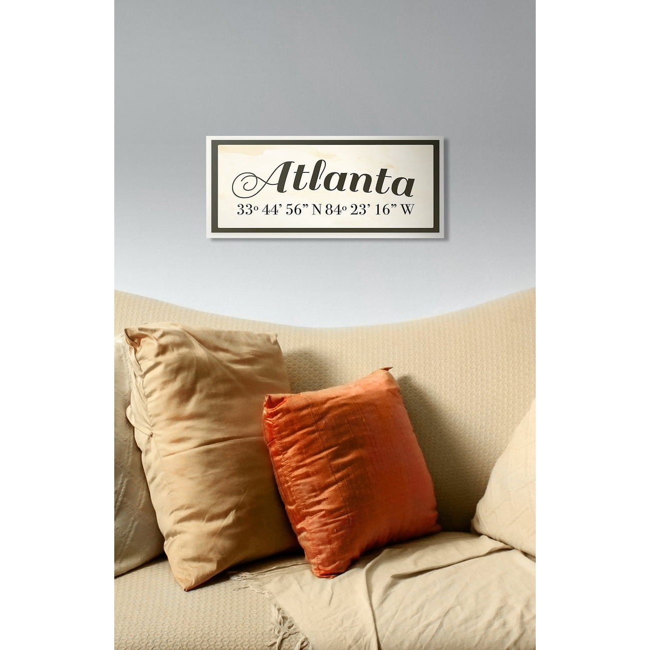 Stupell Industries Wood Cursive City Coordinates Atlanta Town & City Painting Unframed Art Print Wall Art, 7 x 17