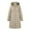 Khaki, variant on Women's Long Hooded Parka, Faux Fur Trim Winter Coat, Windproof Puffer Jacket, Thickened Warm Coat, Outdoor Winter Parka with Zipper Pockets Beige L