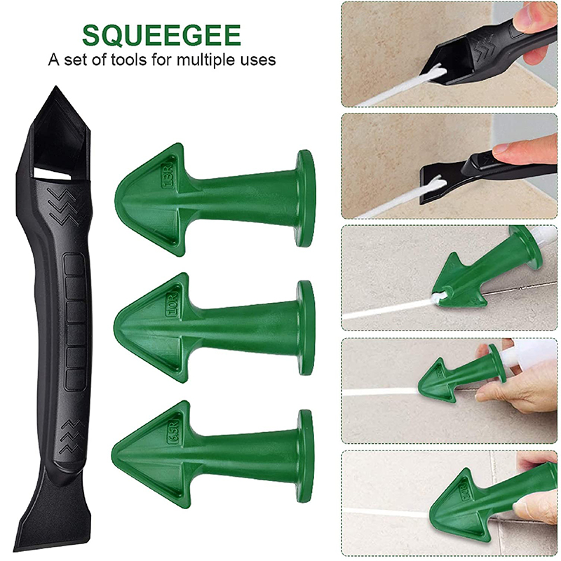 3 In 1 Easy Caulking Tools Kit Caulk Nozzle Applicator Accessories Sealant Great Silicone Grout 4725