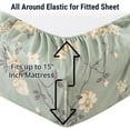 thumbnail image 2 of THD Vintage Green Floral Bed Sheets - 4 Piece Bed Sheet Set - Wrinkle Resistant & Ultra Soft - Fits Mattresses up to 15 Inches Deep, 2 of 6