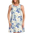 thumbnail image 1 of Fotbe Daisies Flowers Vestido de Verano sin Mangas para Mujer – Vestido Midi Línea A, Estilo Camiseta Floral, Vestido Playero Casual y Fluido, 1 of 7