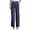 A-Dark Blue4, variant on Yuanlong Women Pants Fall Winter Plain Elastic Empire Waist Straight Wide Long Pant Ladies Business Wear Dressy Trousers
