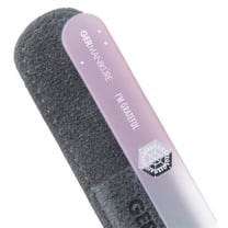 GERMANIKURE Czech Crystal Glass Nail File in Suede Leather Case - I'm Grateful - Professional Manicure & Pedicure Products for Smooth Easy Shaping of Natural Nails