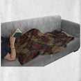 thumbnail image 6 of East Soft Flannel Fleece Throw Blanket, Traditional Design Roses and Dragon Eastern Chinese Pattern, Cozy Plush for Indoor and Outdoor Use, 50" x 70", Jade Green Sand Brown, by Ambesonne, 6 of 6