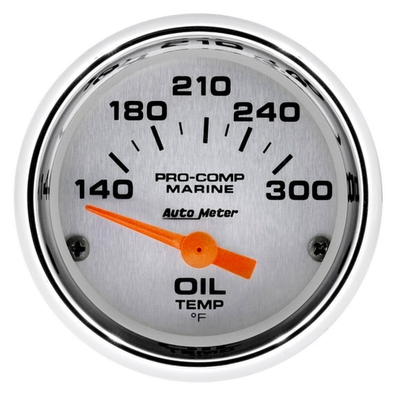 Auto Meter 200764-35 - Marine 2.06" Chrome In-Dash Mount Electric Oil Temperature Gauge