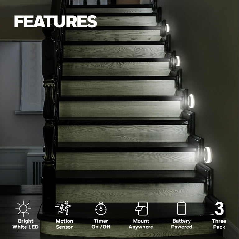 Led stair sales lights battery powered