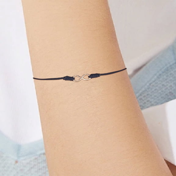1Pcs Alloy Adjustable Cord Anklets Infinity Link Couple Bracelet for Women Birthday Festival Elegant Gifts 1~5.5mm DIY