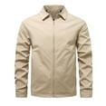 thumbnail image 5 of Men's Solid Color Notch Lapel Lightweight Casual Jacket Outdoor Autumn Coat Comfortable Stylish Versatile, 5 of 5