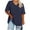 Dark Blue, variant on BRGZLK 2025 Womens Summer Tunic Tops Oversized Trendy Solid V Neck Blouse Loose Fit Short Sleeved Base Shirt Sports T Shirt Blue XXXL