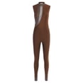 thumbnail image 3 of inlzdz Women's Rhinestones Sleeveless Full Body Jumpsuit Gymnastics Leotard Unitard for Ballet Dance Umber XXL, 3 of 5