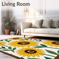 thumbnail image 2 of ODIKA 5'x7' Machine Washable Non-Slip Area Rug, Sunflower Meadow ABC Letter Recognition with Floral Motifs High Traffic Rug, Yellow, 686459, 2 of 7