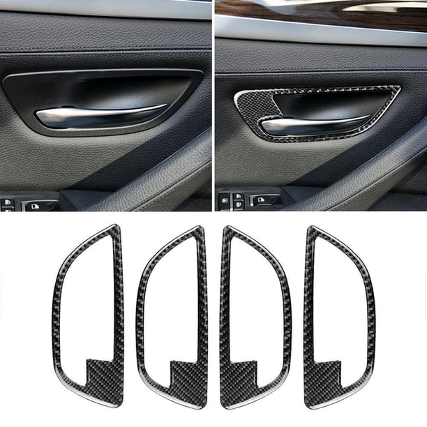 Cubierta De Manija De Puerta Interior De Fibra De Carbono, Accesorios De Coche, Calcomanía De Panel De Manija De Puerta Impermeable Compatible Con Bmw 5 Series F10 Sweethay VI011288-00