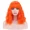 Orange, variant on RightOn 14" Orange Wig Short Curly Wig with Bangs Dark Orange Wavy Bob Wig Women Orange Synthetic Hair Wigs with Wig Cap