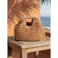 thumbnail image 3 of LAVA Straw Handbags Purses Chain Crossbody Pocketbook Bag Casual Woven Beach Bags for Beach, Travel & Casual Outfits (Khaki), 3 of 5