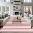 thumbnail image 3 of 8'x10' Area Rugs, Red Striped Indoor Outdoor Area Rug for Living Room Bedroom, Red White Stripes Farmhouse Washable Bathroom Rugs Kitchen Floor Carpet Mats Home Decor Aesthetic, 3 of 8