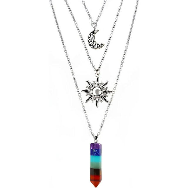 GHSDFBB MJARTORIA Années 90 Multicouche Gothique Punk Élastique Henné Tatouage Ras-du-Cou Extensible Cuir PU Ensemble de Collier à Quartz