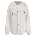 thumbnail image 4 of LilyLLL Womens Teddy Bear Sherpa Fleece Jacket Winter Thermal Buttons Coat Outwear, 4 of 5
