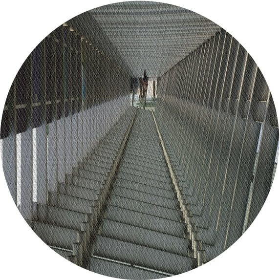 Ahgly Company Machine Washable Indoor Round Transitional Charcoal Black Area Rugs, 6' Round