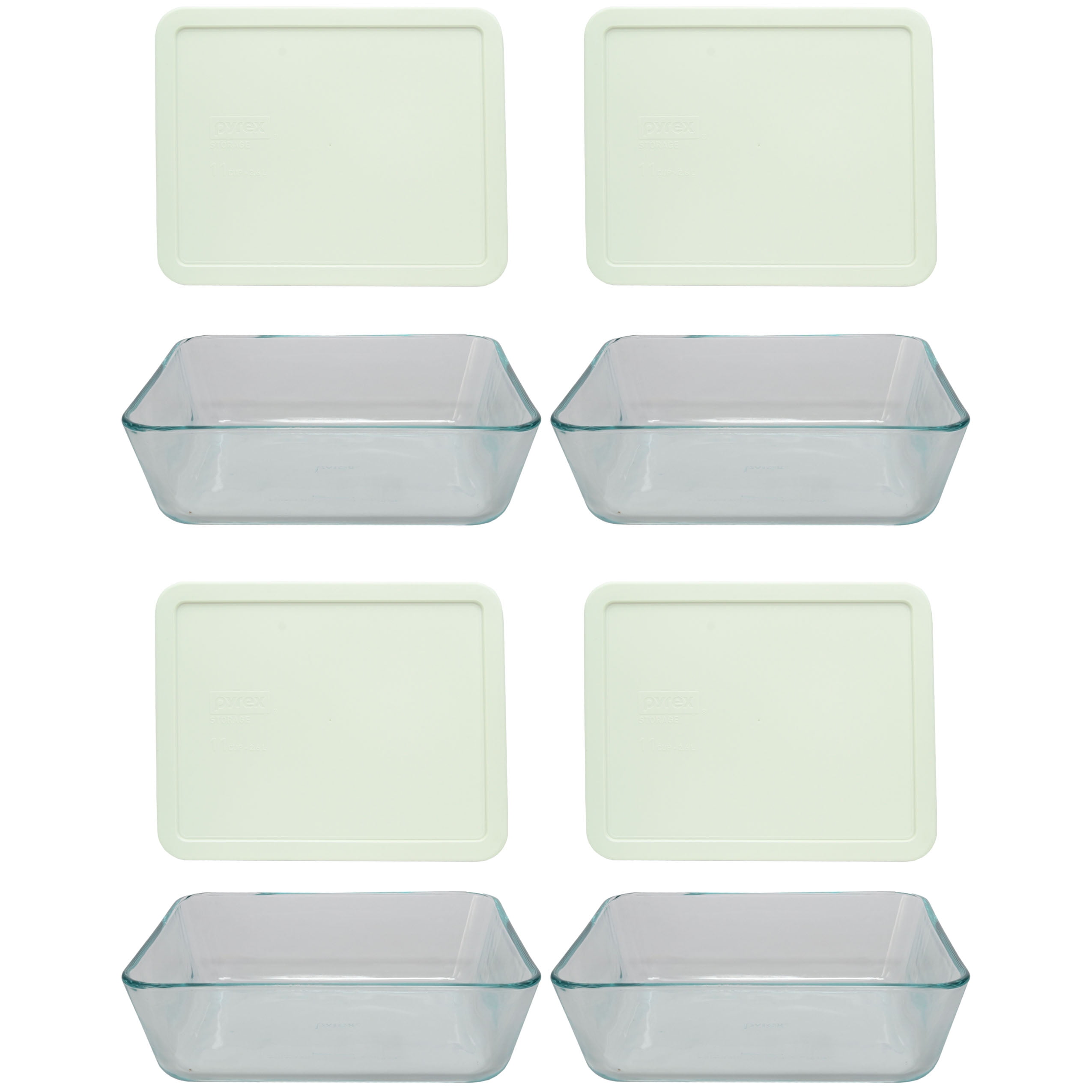 Pyrex 7212 11Cup Glass Food Storage Dish with 7212PC White Plastic