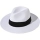 thumbnail image 1 of Sombrero Panamá enrollable de paja de ala ancha para mujer, cinturón con hebilla, sombrero para el sol de playa Fedora UPF50+ (4 blancos) brillar Electrónica, 1 of 5