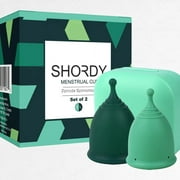 Shordy Reusable Menstrual Cup, Set of 2 with Storage Box (Small and Large)
