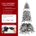 thumbnail image 6 of 8ft Slim Flocked Pre Lit Christmas Tree, Skinny Tree with950 PE/PVC Tips, Noble Artificial Christmas Tree with 350 Warm White LED Lights, Easy Assembly, for Office Home Decoration, Corner, White, 6 of 9