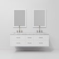 thumbnail image 5 of Castor 60 in W White Double Bath Vanity, Carrara Marble Top, Faucet Set, and 28 in Mirrors, 5 of 10