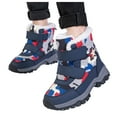 thumbnail image 3 of BOBOGOJP Boys Girls Winter Snow Boots Slip Resistant Outdoor Cold Weather Boots with Lining Blue for Size 12, 3 of 9