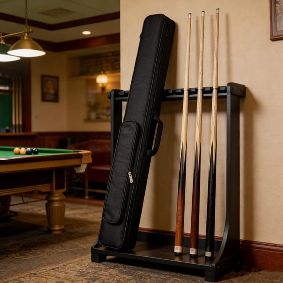 HONMEET Resistant Pool Cue Carrying Case with Multiple Storage Compartments for Billiards Accessories