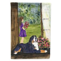 Caroline's Treasures SS8535-FLAG-PARENT Little Girl with her Bernese Mountain Dog Flag, , multicolor