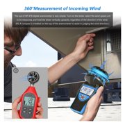 Handheld Wind Gauge,Digital Anemometer Shows Wind Temperature,Direction with LCD Backlight Compass ,Comprehensive Data Display