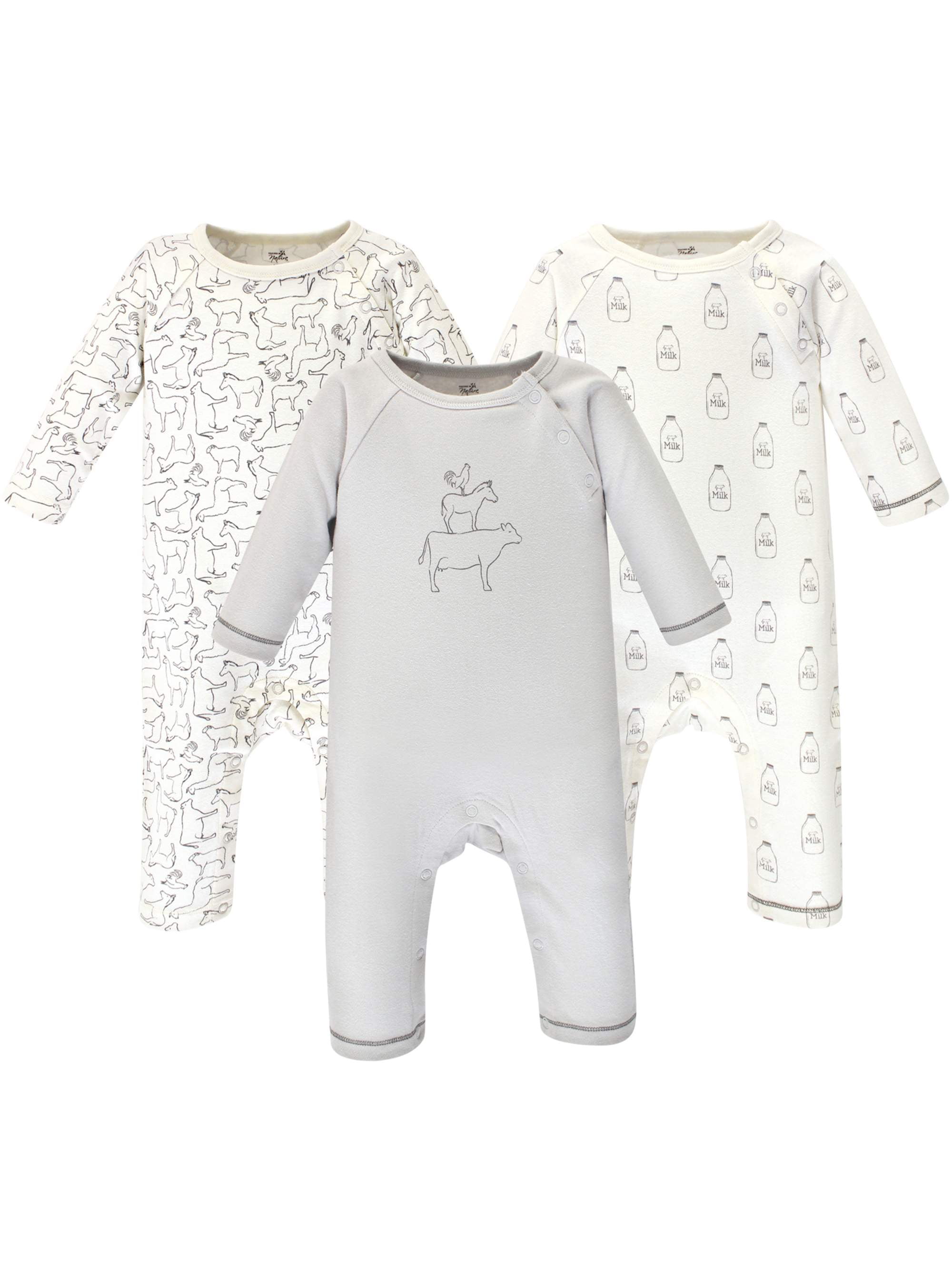 Touched by Nature Baby Organic Cotton Coveralls, Farm Friends, 03