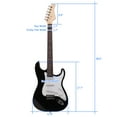 thumbnail image 6 of Rosewood Fingerboard Electric Guitar Cutaway Body Adjustable Tremolo Bridge Black w/ White, 6 of 14