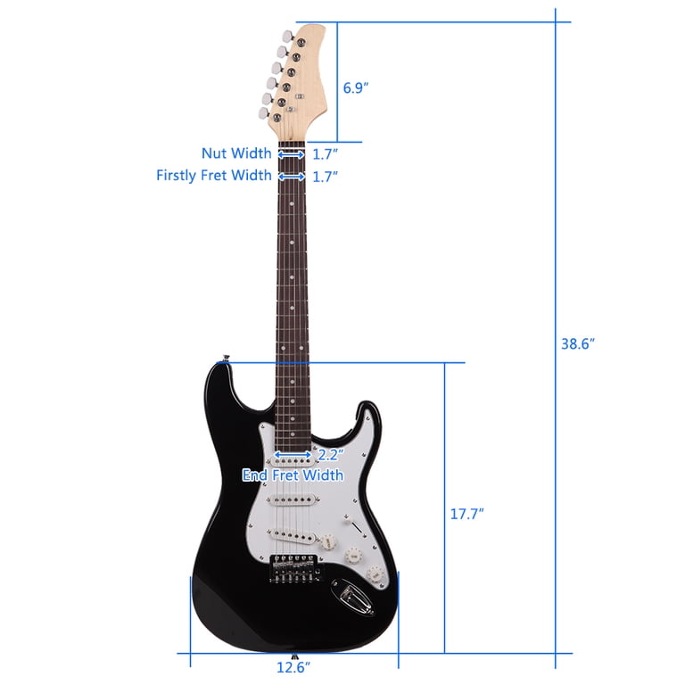 AsterOutdoor Rosewood Fingerboard Electric Guitar, Cutaway Black photo 6