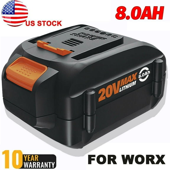 8.0Ah 20V Replacement Battery for Worx Lithium 20V WA3578 WA3575 WA3520 WA3525 WG545s