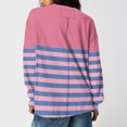 thumbnail image 2 of Jalioing Women's Striped Shirt Long Sleeve Dropped Shoulder Fashion Pullover Tee Casual Loose Crew Neck T Shirt, 2 of 7