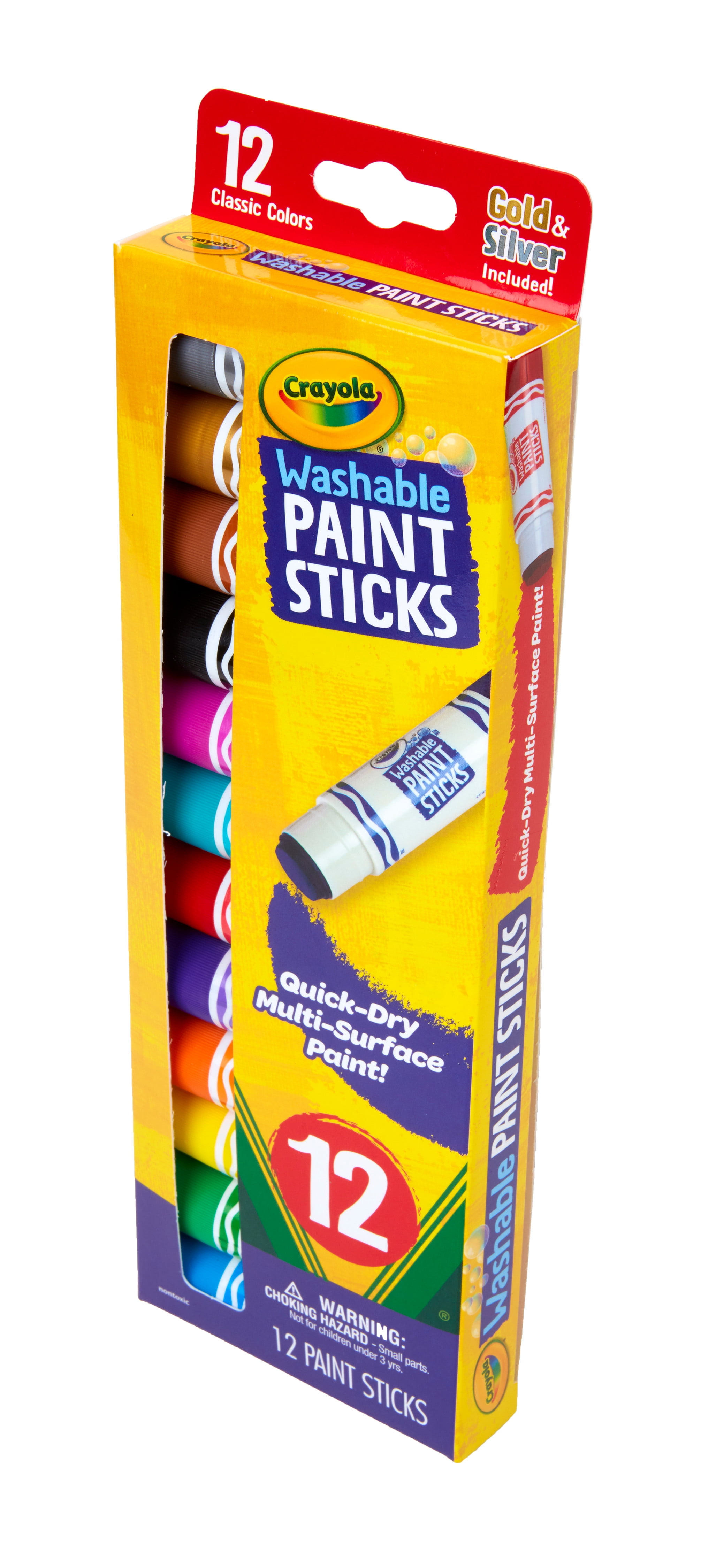 Playkidiz Paint Sticks, 12 Pack, Classic Colors, Twistable Crayon Paint  Sticks, Mess-Free Tempera & Poster Paint, Quick Drying, Great Birthday  Gift, Ages 3+ - Toys 4 U