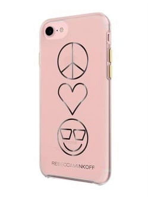 Incipio Rebecca Minkoff Double Up Protection Case - Back cover for cell phone - metallic, Peace, Love, Happiness clear, transparent rose gold, black foil - image 5 of 7