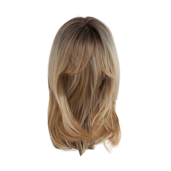 LEHOZIHEQ Blonde Wigs with Bangs, Long Layered Blonde Wigs for Women Synthetic Hair Wig with Bangs Natural Wavy Heat Resistant Wigs for Daily Party Use
