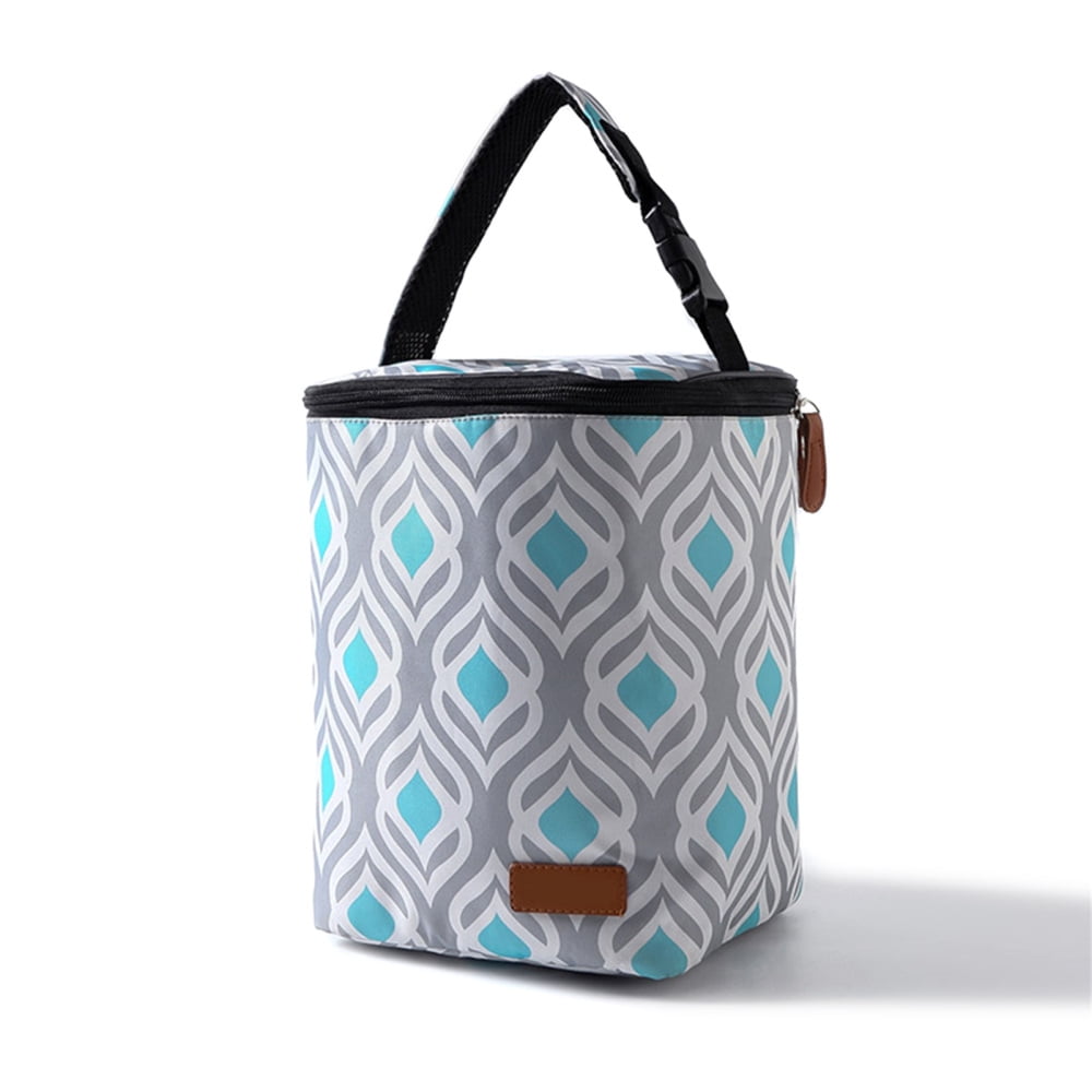 Insulated Baby Bottle Bag Portable Breastmilk Storage Tote Polyester Feeding Bottle Pouch for