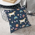 thumbnail image 6 of Square Throw Pillow Covers with Core, Cartoon Dog Blue Background Pillows for Sofa Beds, 18" x 18" Multicolor, 6 of 9