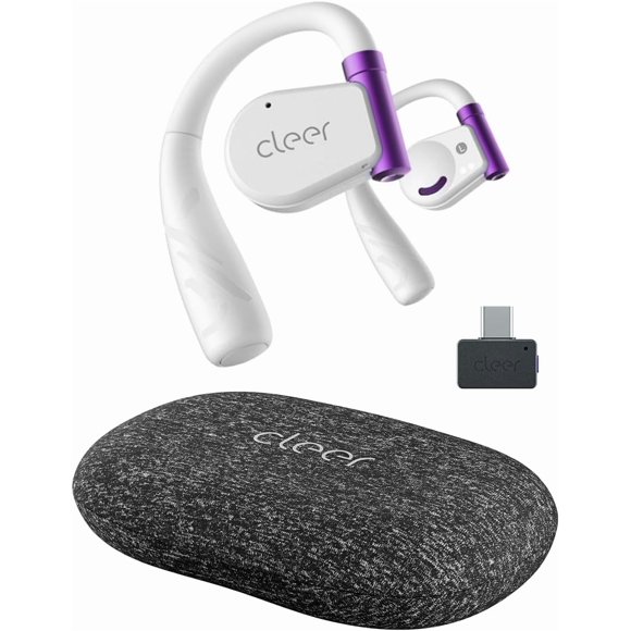 Cleer ARC II Gaming Earbuds - True Wireless Open Ear Headphones, Ultra-Low Latency, Snapdragon Sound, Bluetooth 5.3, USB-C Dongle, 35Hr Battery, Compatible to PS4, PS5, PC, Switch,White
