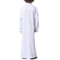thumbnail image 4 of EnJoCho Boys Kids Thobe Musli𝗆 Robe Arab Kaftan Solid Color Long Sleeve Islami𝖼 Prayer Dress Ramadan Eid Outfit Pocket Middle Easter𝗇 Traditional, 4 of 9