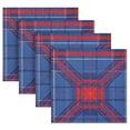thumbnail image 4 of Iauyy Satin Napkins Set of 4- Red Blue Tartan Pattern DIY Printing Decoration Cloth Napkin- Easy Care for Home/Party, 4 of 8