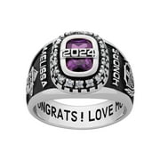 Order Now for 2025 Graduation, Freestyle Women's Celebrium CZ Encrusted Year Class Ring, Personalized, High School or College