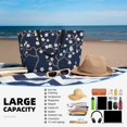thumbnail image 3 of Yiaed Cherry Blossoms on Navy Background Print Large Capacity Beach Travel Bag - Waterproof Zipper Vacation Tote for Sandproof Storage, and Camping, 3 of 5