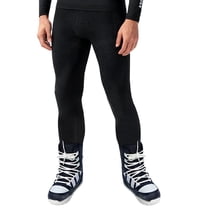 Mens Winter Tech Leggings Ski Quick-dry Base Layers Pants Training Rib Protector Soccer Basketball Paintball Sweatpants (2XL, Black)